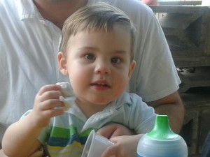 Owen with sippy cup